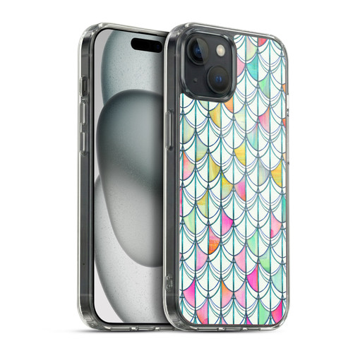 Micklyn Le Feuvre Patterns Fish Scale Cutout Soft Gel Case for Apple iPhone 15 Plus & MagSafe
