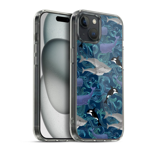 Micklyn Le Feuvre Patterns Giants in Teal Soft Gel Case for Apple iPhone 15 Plus & MagSafe