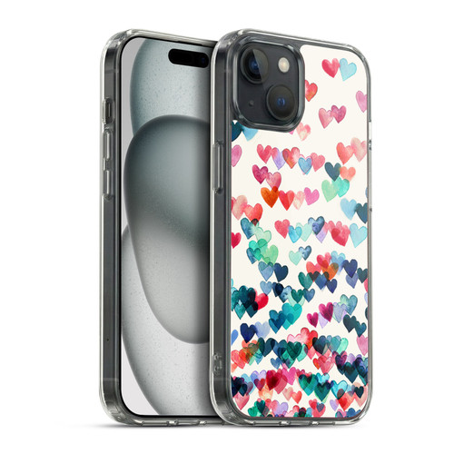 Micklyn Le Feuvre Patterns Watercolour Heart Connections Soft Gel Case for Apple iPhone 15 Plus & MagSafe