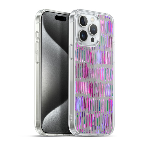 Micklyn Le Feuvre Patterns Messy Watercolour Stripes Soft Gel Case for Apple iPhone 15 Pro Max & MagSafe