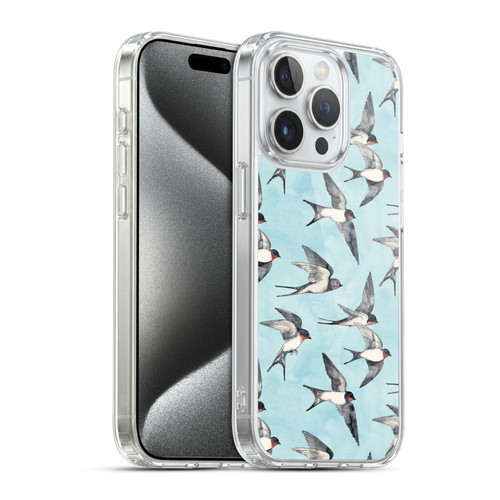 Micklyn Le Feuvre Patterns Swallow Flight Soft Gel Case for Apple iPhone 15 Pro & MagSafe