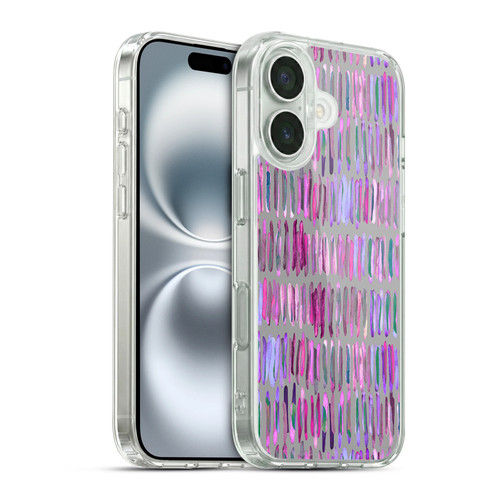 Micklyn Le Feuvre Patterns Messy Watercolour Stripes Soft Gel Case for Apple iPhone 16 & MagSafe