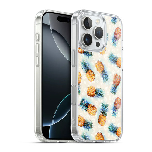 Micklyn Le Feuvre Patterns Pineapples and Crystals Soft Gel Case for Apple iPhone 16 Pro & MagSafe
