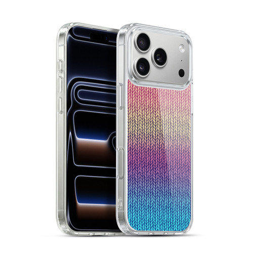 Micklyn Le Feuvre Patterns Rainbow Chunky Knit Soft Gel Case for Apple iPhone 17 Pro Max