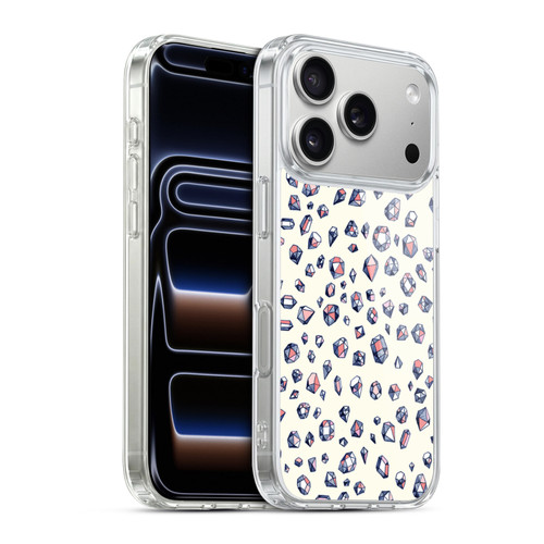 Micklyn Le Feuvre Patterns Navy and Coral Crystals Soft Gel Case for Apple iPhone 17 Pro