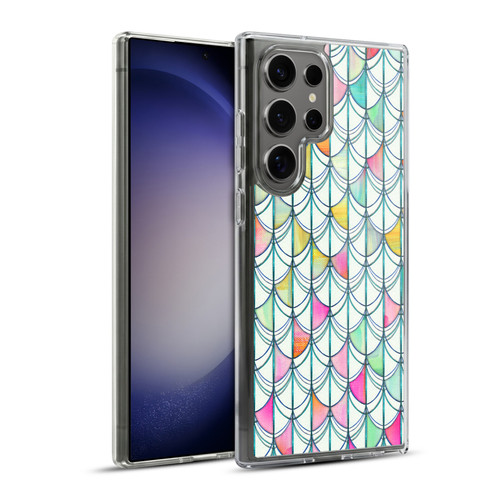 Micklyn Le Feuvre Patterns Fish Scale Cutout Soft Gel Case for Samsung Galaxy S23 Ultra 5G & MagSafe