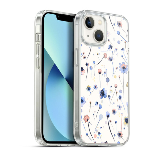 Ninola Floral Blue Soft Soft Gel Case for Apple iPhone 13