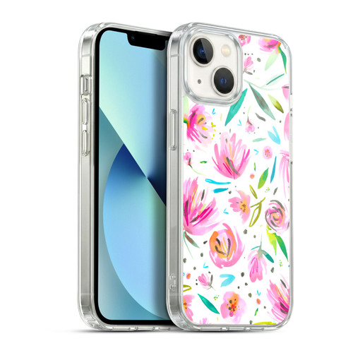 Ninola Floral Peonies Pink Soft Gel Case for Apple iPhone 13