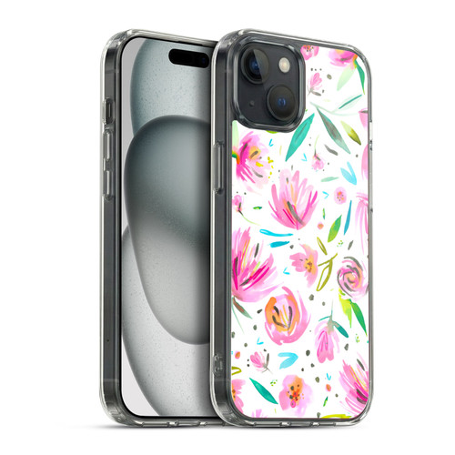 Ninola Floral Peonies Pink Soft Gel Case for Apple iPhone 15 Plus & MagSafe