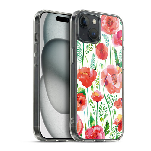 Ninola Floral Red Soft Gel Case for Apple iPhone 15 Plus & MagSafe