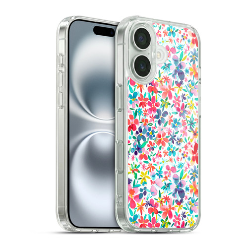 Ninola Floral Colourful Petals Spring Soft Gel Case for Apple iPhone 16 & MagSafe