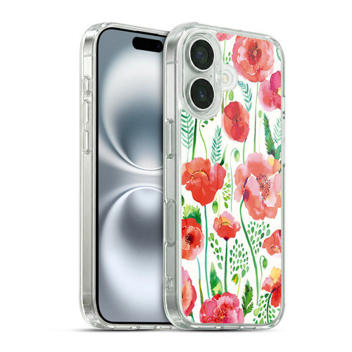 Ninola Floral Red Soft Gel Case for Apple iPhone 16 & MagSafe