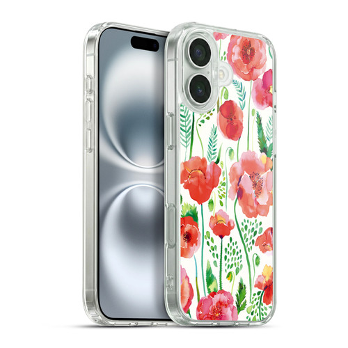 Ninola Floral Red Soft Gel Case for Apple iPhone 16 Plus & MagSafe