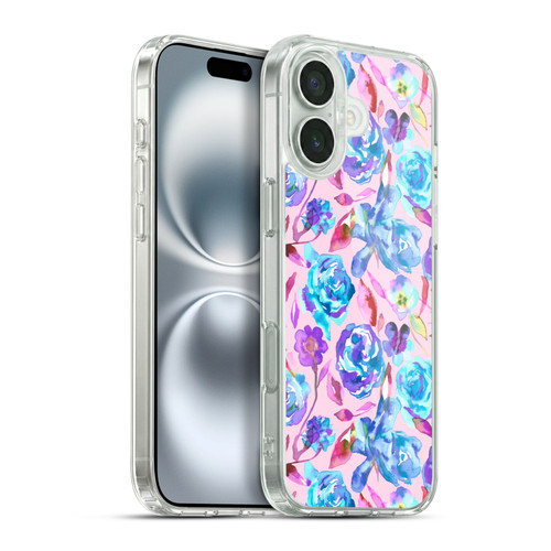 Ninola Floral Watercolour Summer Roses Soft Gel Case for Apple iPhone 16 Plus & MagSafe