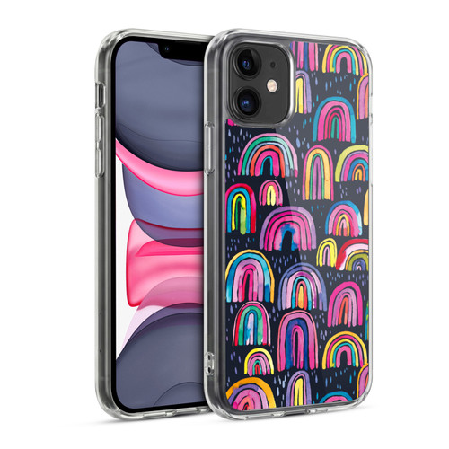 Ninola Summer Patterns Rainbows Navy Soft Gel Case for Apple iPhone 11