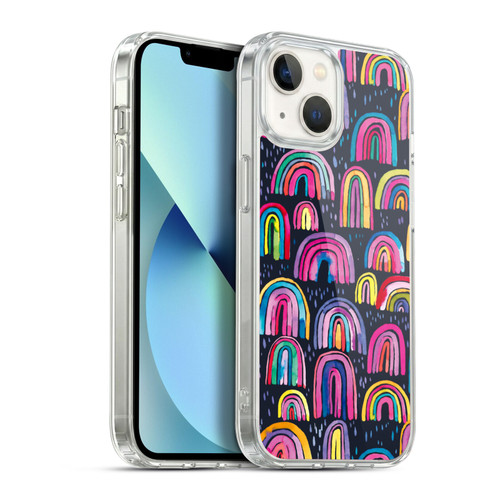 Ninola Summer Patterns Rainbows Navy Soft Gel Case for Apple iPhone 13