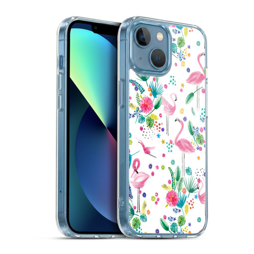 Ninola Summer Patterns Tropical Flamingo Soft Gel Case for Apple iPhone 13 Mini & MagSafe