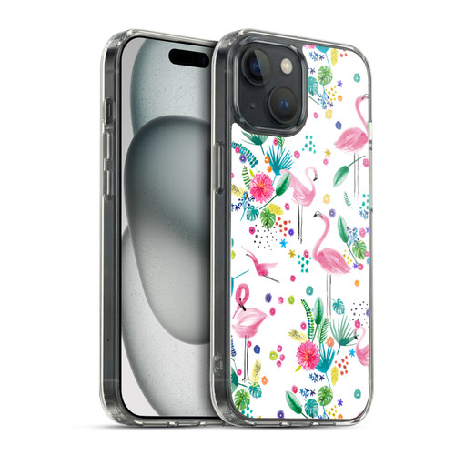 Ninola Summer Patterns Tropical Flamingo Soft Gel Case for Apple iPhone 15 & MagSafe