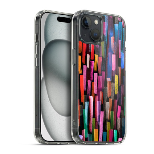 Ninola Summer Patterns Brushstrokes Black Soft Gel Case for Apple iPhone 15 Plus & MagSafe