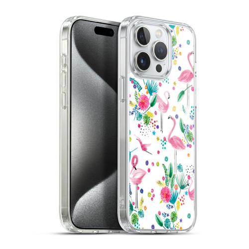 Ninola Summer Patterns Tropical Flamingo Soft Gel Case for Apple iPhone 15 Pro Max & MagSafe