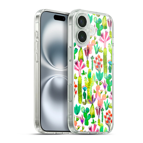 Ninola Summer Patterns Cacti Garden Soft Gel Case for Apple iPhone 16 Plus & MagSafe