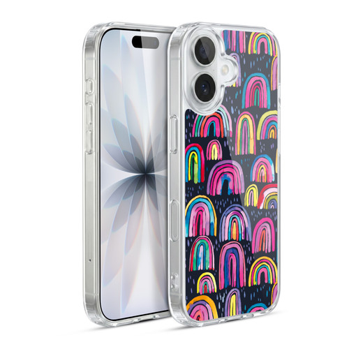 Ninola Summer Patterns Rainbows Navy Soft Gel Case for Apple iPhone 17