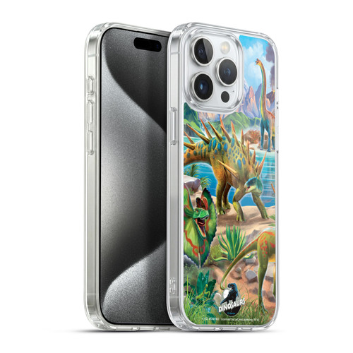 P.D. Moreno Dinosaur Scene Predator And Prey Soft Gel Case for Apple iPhone 15 Pro Max & MagSafe
