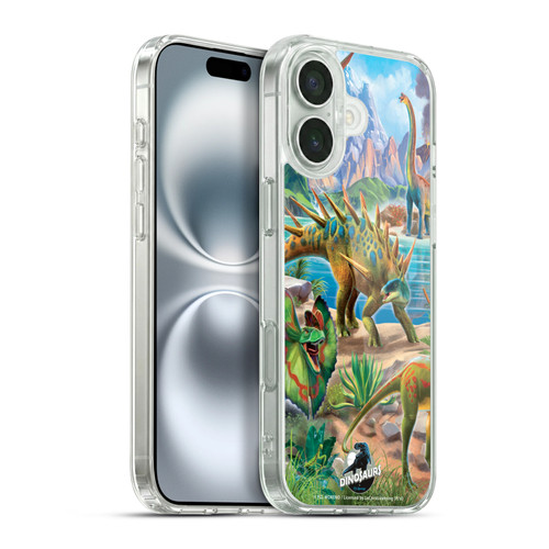 P.D. Moreno Dinosaur Scene Predator And Prey Soft Gel Case for Apple iPhone 16 Plus & MagSafe