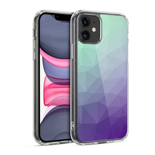 PLdesign Geometric Purple Green Ombre Soft Gel Case for Apple iPhone 11