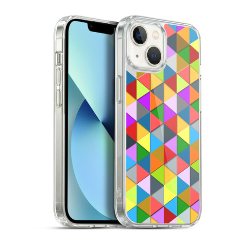 PLdesign Geometric Colourful Triangle Soft Gel Case for Apple iPhone 13