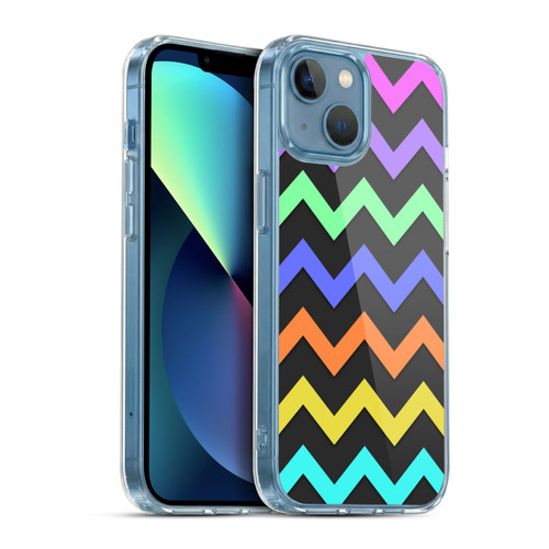PLdesign Geometric Zigzag Soft Gel Case for Apple iPhone 13 Mini & MagSafe