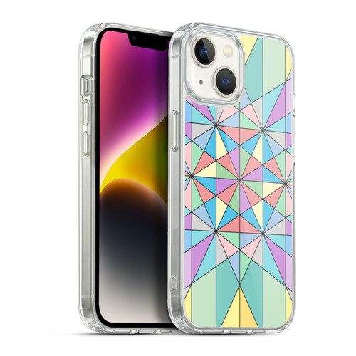 PLdesign Geometric Colourful Pastel Soft Gel Case for Apple iPhone 14