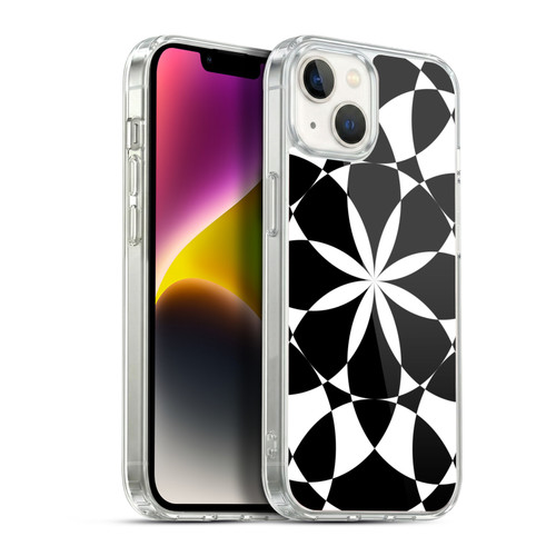 PLdesign Geometric Black And White Soft Gel Case for Apple iPhone 14 Plus & MagSafe