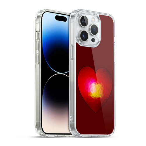 PLdesign Geometric Burning Heart Soft Gel Case for Apple iPhone 14 Pro Max & MagSafe