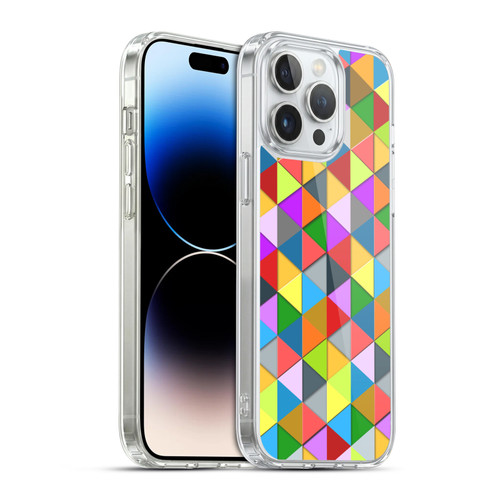 PLdesign Geometric Colourful Triangle Soft Gel Case for Apple iPhone 14 Pro Max & MagSafe
