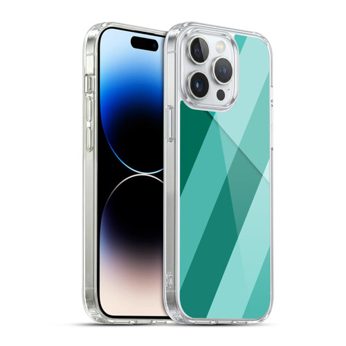 PLdesign Geometric Cyan Modern Soft Gel Case for Apple iPhone 14 Pro Max & MagSafe