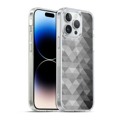 PLdesign Geometric Grayscale Triangle Soft Gel Case for Apple iPhone 14 Pro Max & MagSafe