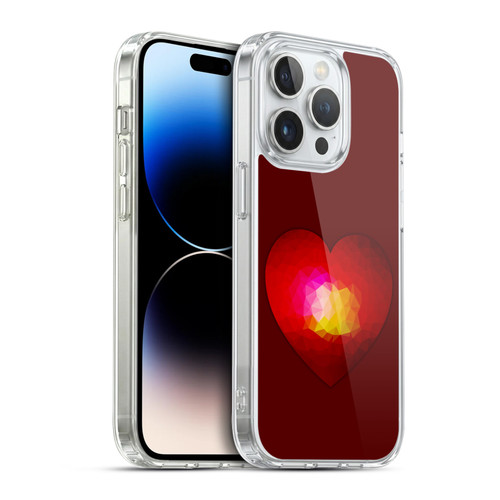 PLdesign Geometric Burning Heart Soft Gel Case for Apple iPhone 14 Pro & MagSafe