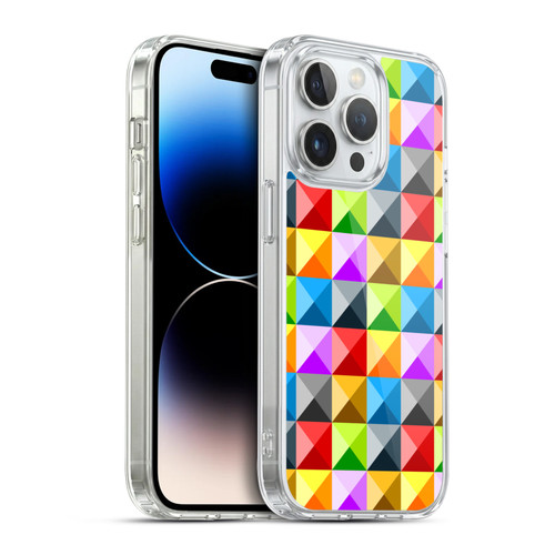 PLdesign Geometric Colourful Quarter Soft Gel Case for Apple iPhone 14 Pro & MagSafe