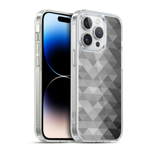 PLdesign Geometric Grayscale Triangle Soft Gel Case for Apple iPhone 14 Pro & MagSafe