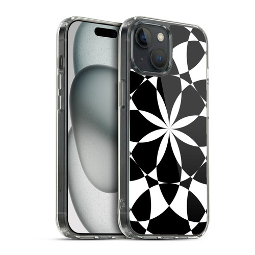 PLdesign Geometric Black And White Soft Gel Case for Apple iPhone 15 & MagSafe