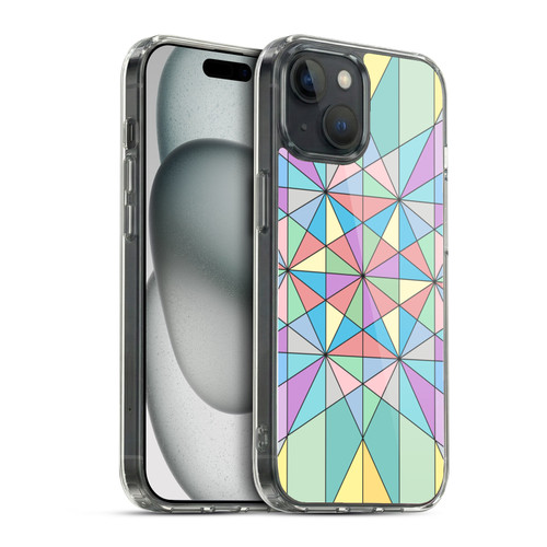 PLdesign Geometric Colourful Pastel Soft Gel Case for Apple iPhone 15 & MagSafe