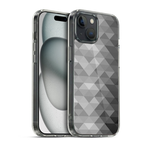 PLdesign Geometric Grayscale Triangle Soft Gel Case for Apple iPhone 15 & MagSafe