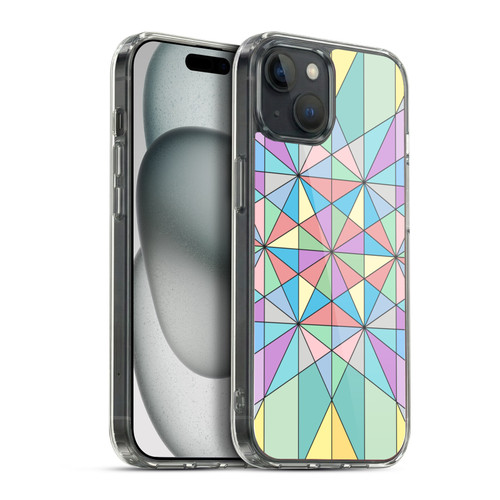 PLdesign Geometric Colourful Pastel Soft Gel Case for Apple iPhone 15 Plus & MagSafe