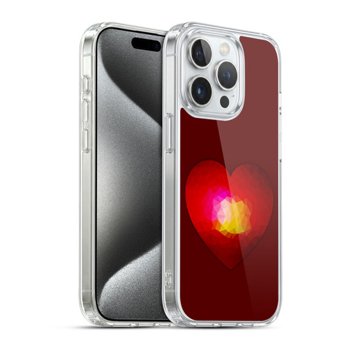 PLdesign Geometric Burning Heart Soft Gel Case for Apple iPhone 15 Pro & MagSafe