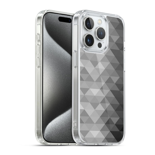 PLdesign Geometric Grayscale Triangle Soft Gel Case for Apple iPhone 15 Pro & MagSafe