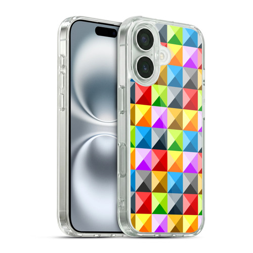 PLdesign Geometric Colourful Quarter Soft Gel Case for Apple iPhone 16 & MagSafe