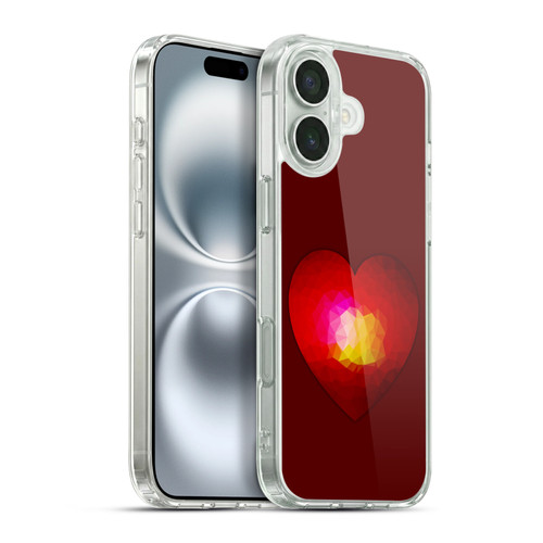 PLdesign Geometric Burning Heart Soft Gel Case for Apple iPhone 16 Plus & MagSafe
