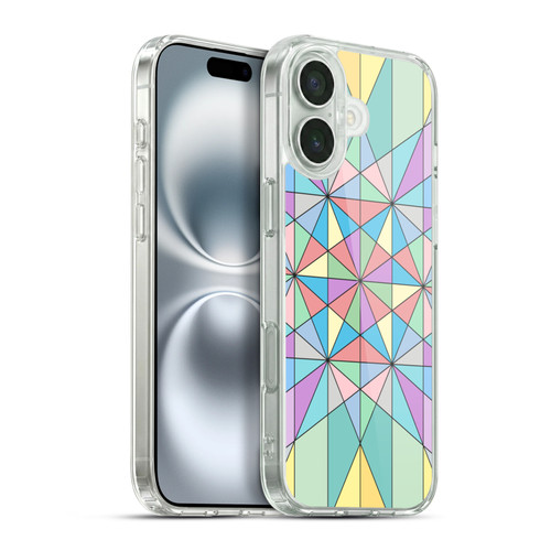 PLdesign Geometric Colourful Pastel Soft Gel Case for Apple iPhone 16 Plus & MagSafe