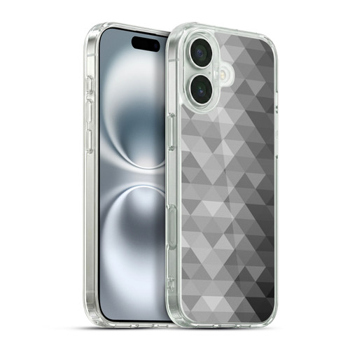 PLdesign Geometric Grayscale Triangle Soft Gel Case for Apple iPhone 16 Plus & MagSafe
